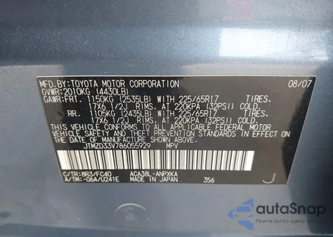 2008 Toyota Rav4 z USA, uszkodzony, nr VIN JTMZD33V786055929